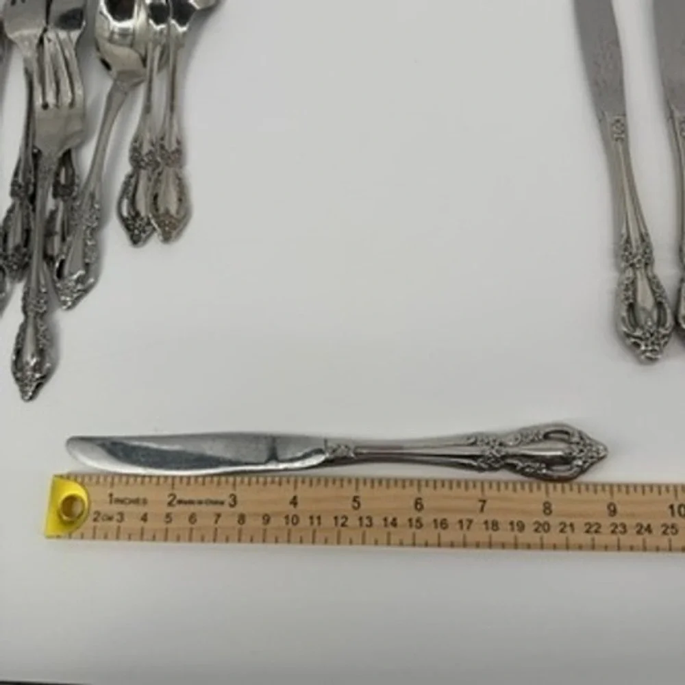 Oneida Raphael Stainless Flatware 15 Piece Set Pierced Knives Forks‎ Spoons